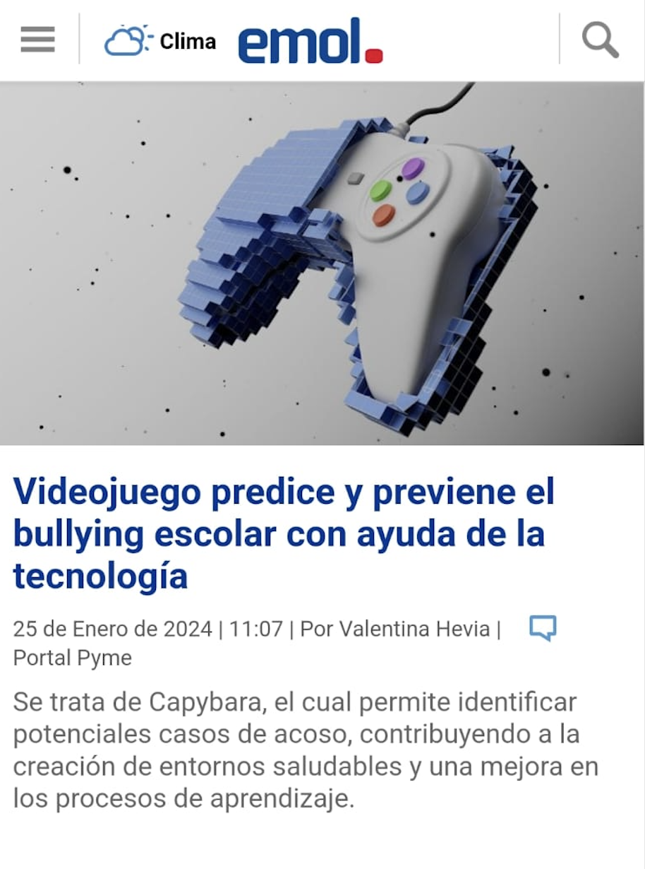 Imagen de Videojuego chileno predice y previene bullying escolar en niños de primero a quinto básico